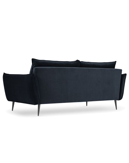Canapé Velours Elio bleu foncé - 228x100x97 cm