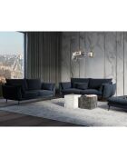 Canapé Velours Elio bleu foncé - 228x100x97 cm