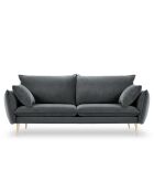 Canapé Velours Elio gris - 228x100x97 cm