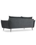 Canapé Velours Elio gris - 228x100x97 cm