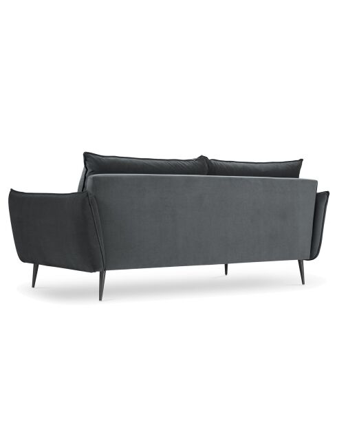 Canapé Velours Elio gris - 228x100x97 cm