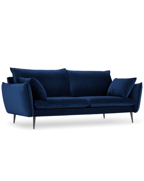 Canapé Velours Elio bleu roi - 228x100x97 cm