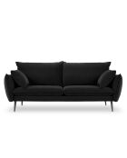 Canapé Velours Elio noir - 198x100x97 cm