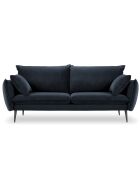 Canapé Velours Elio bleu foncé - 198x100x97 cm