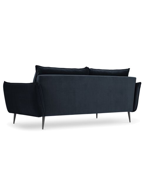 Canapé Velours Elio bleu foncé - 198x100x97 cm