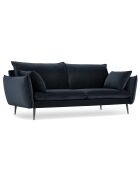 Canapé Velours Elio bleu foncé - 198x100x97 cm