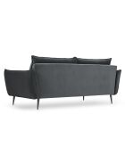 Canapé Velours Elio gris - 198x100x97 cm