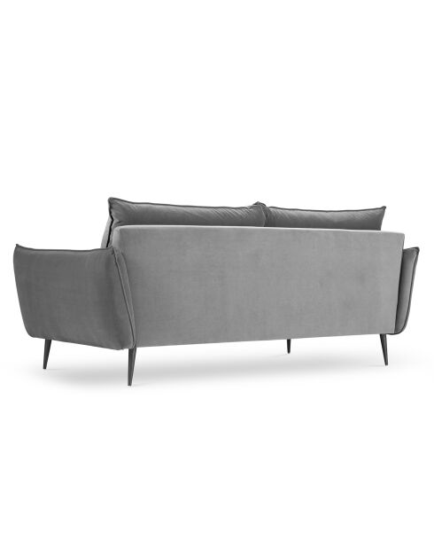 Canapé Velours Elio gris clair - 198x100x97 cm