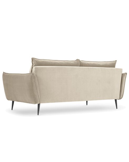 Canapé Velours Elio beige - 198x100x97 cm
