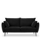 Canapé Velours Elio noir - 158x100x97 cm