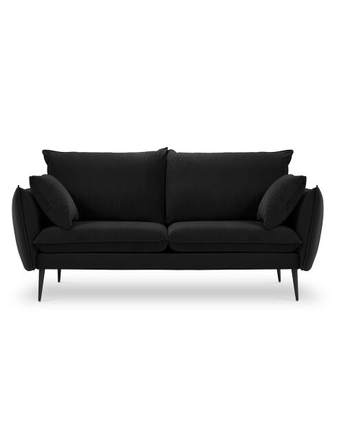 Canapé Velours Elio noir - 158x100x97 cm