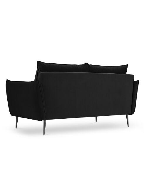 Canapé Velours Elio noir - 158x100x97 cm