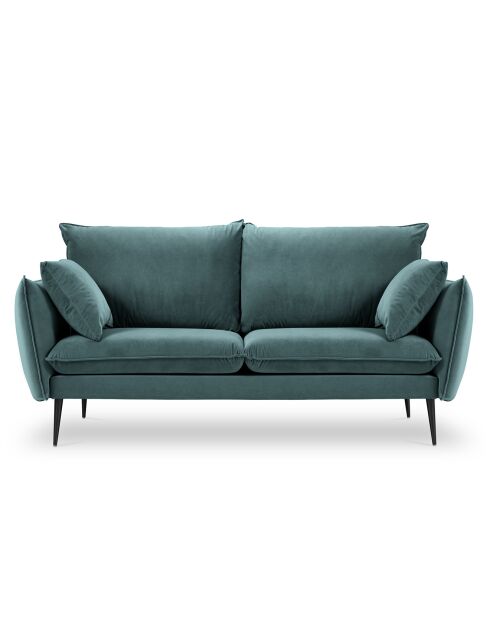 Canapé Velours Elio pétrole - 158x100x97 cm