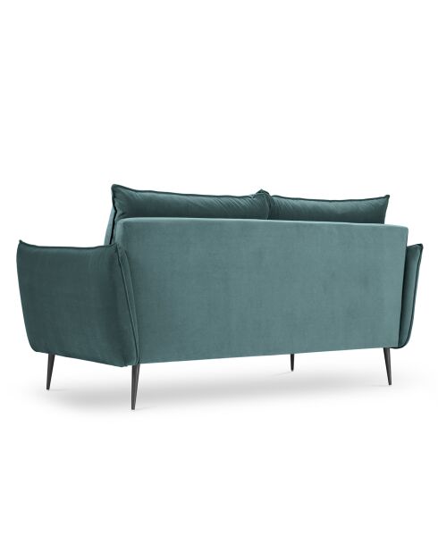 Canapé Velours Elio pétrole - 158x100x97 cm