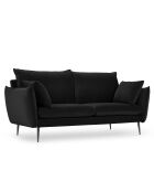 Canapé Velours Elio noir - 158x100x97 cm