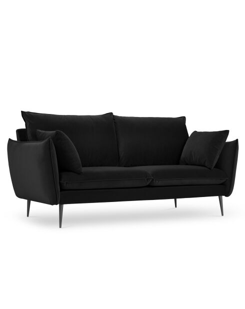 Canapé Velours Elio noir - 158x100x97 cm