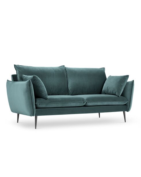 Canapé Velours Elio pétrole - 158x100x97 cm