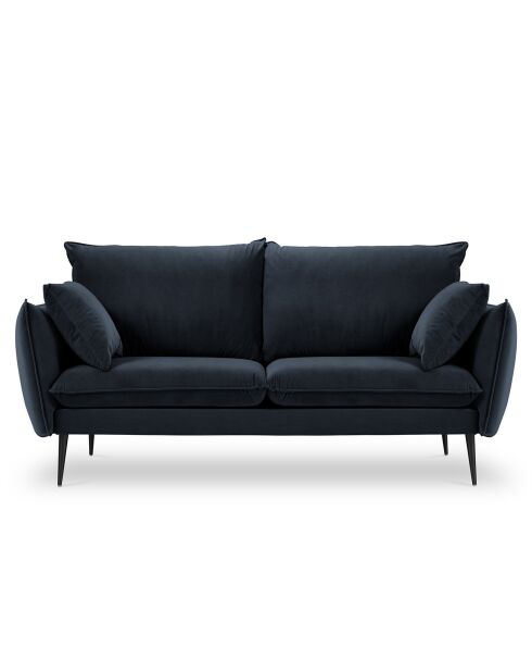Canapé Velours Elio bleu foncé - 158x100x97 cm