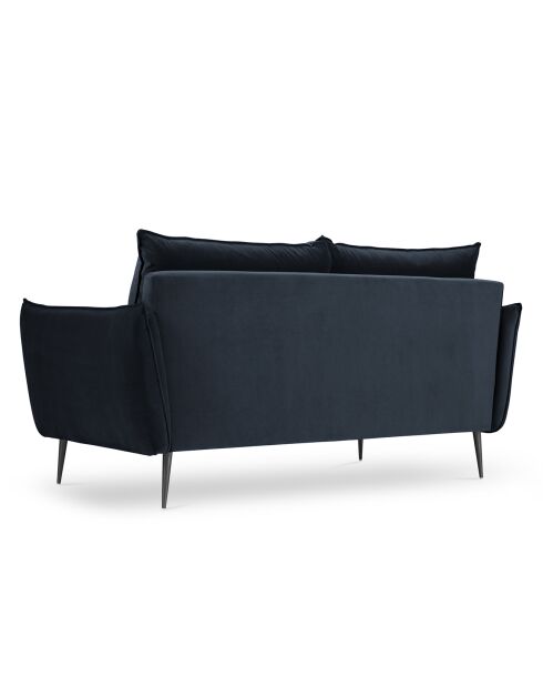 Canapé Velours Elio bleu foncé - 158x100x97 cm