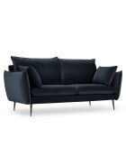 Canapé Velours Elio bleu foncé - 158x100x97 cm