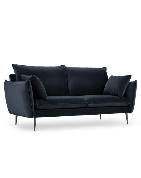 Canapé Velours Elio bleu foncé - 158x100x97 cm