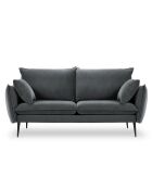 Canapé Velours Elio gris - 158x100x97 cm