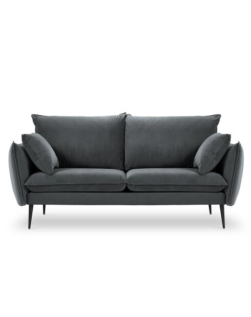 Canapé Velours Elio gris - 158x100x97 cm
