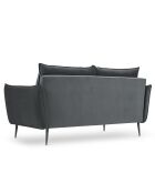 Canapé Velours Elio gris - 158x100x97 cm