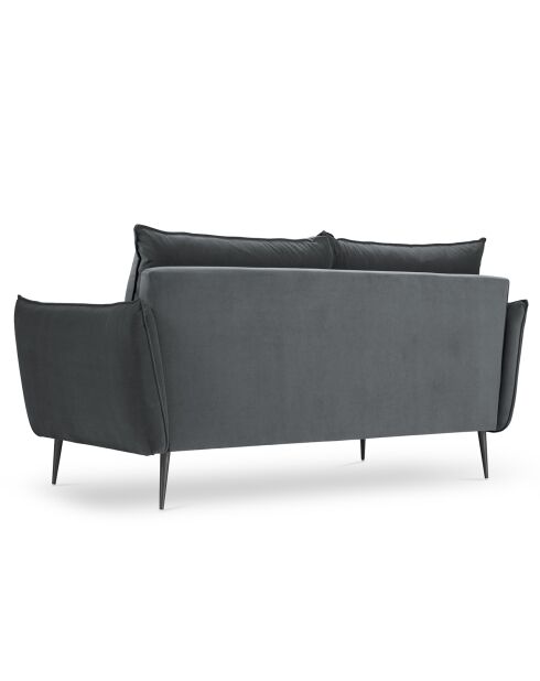 Canapé Velours Elio gris - 158x100x97 cm