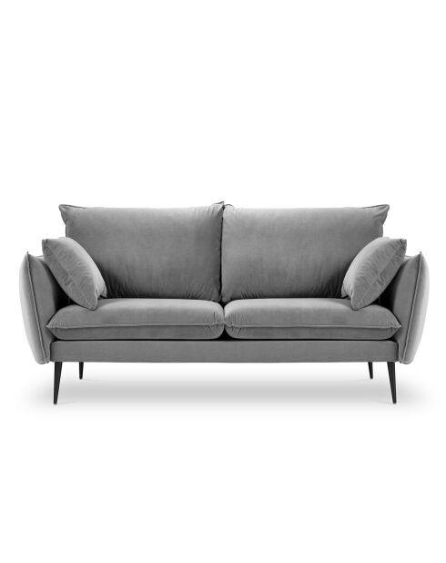 Canapé Velours Elio gris clair - 158x100x97 cm