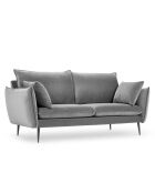 Canapé Velours Elio gris clair - 158x100x97 cm