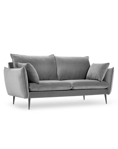Canapé Velours Elio gris clair - 158x100x97 cm