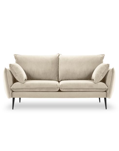 Canapé Velours Elio beige - 158x100x97 cm