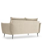 Canapé Velours Elio beige - 158x100x97 cm