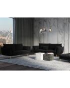 Canapé Velours Elio noir - 228x100x97 cm