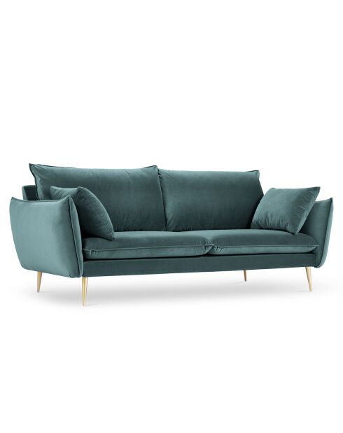 Canapé Velours Elio pétrole - 228x100x97 cm
