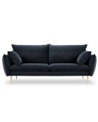 Canapé Velours Elio bleu foncé - 228x100x97 cm