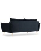 Canapé Velours Elio bleu foncé - 228x100x97 cm
