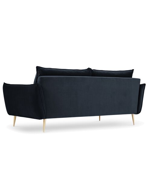 Canapé Velours Elio bleu foncé - 228x100x97 cm