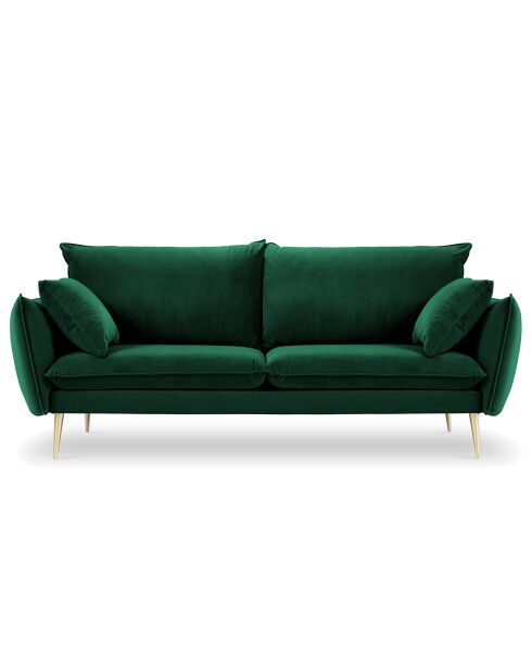 Canapé Velours Elio vert bouteille - 228x100x97 cm