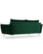 Canapé Velours Elio vert bouteille - 228x100x97 cm
