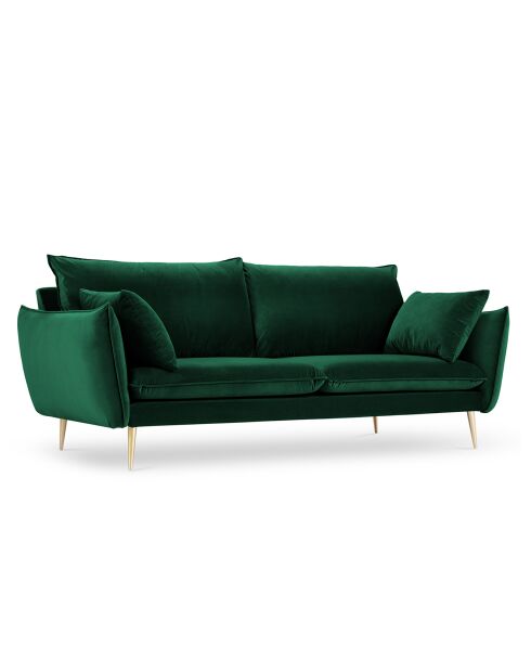 Canapé Velours Elio vert bouteille - 228x100x97 cm