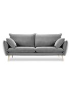 Canapé Velours Elio gris clair - 228x100x97 cm