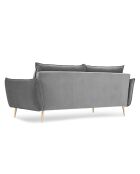 Canapé Velours Elio gris clair - 228x100x97 cm