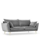 Canapé Velours Elio gris clair - 228x100x97 cm