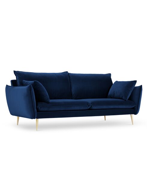 Canapé Velours Elio bleu roi - 228x100x97 cm
