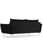 Canapé Velours Elio noir - 198x100x97 cm