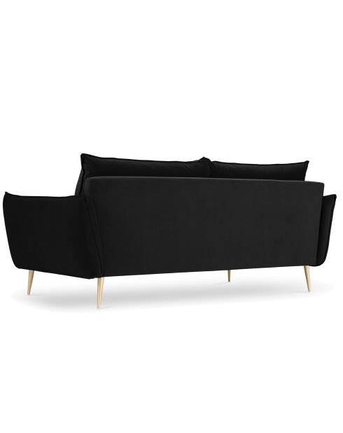 Canapé Velours Elio noir - 198x100x97 cm