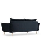Canapé Velours Elio bleu foncé - 198x100x97 cm