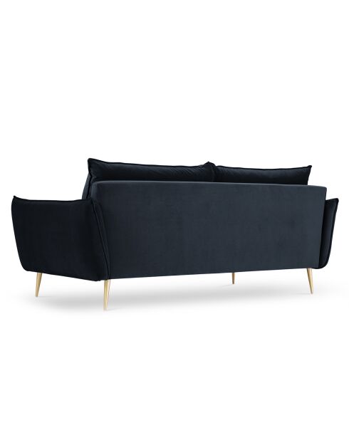 Canapé Velours Elio bleu foncé - 198x100x97 cm